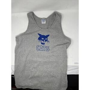 Men’s XL Peru State Bobcats Crew Tank Top Gray Vintage VTG Gildan